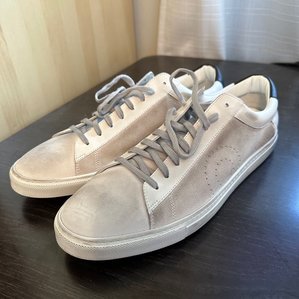 Men's Oliver Cabell Suede Sneakers, White/Gray